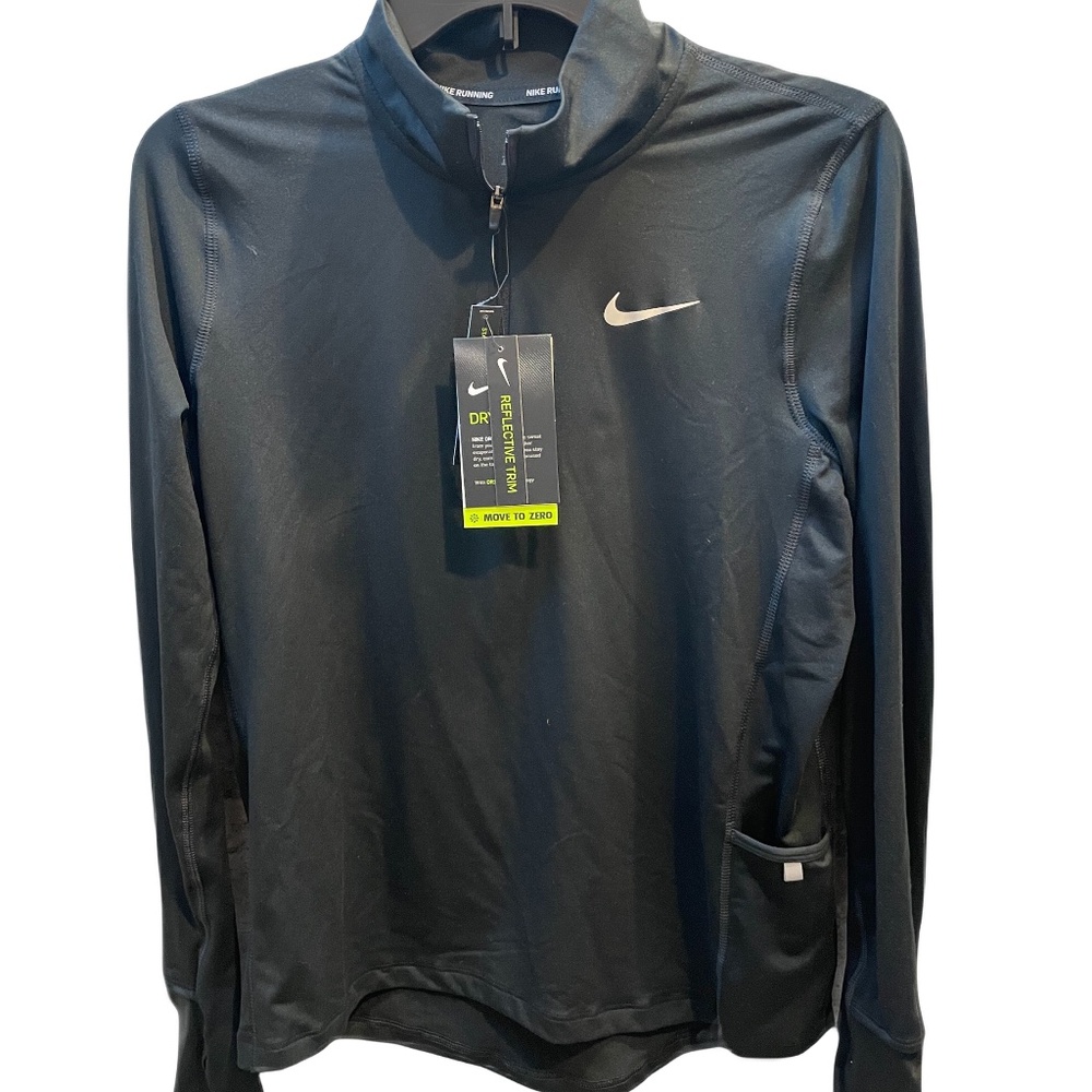 ❤️ NIKE DRI FIT BLACK RUNNING QUARTER ZIP JACKET SIZE SMALL NEW